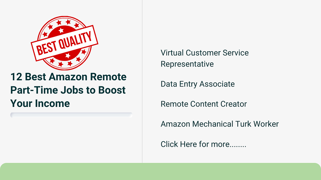 12 Best Amazon Remote Part-Time Jobs to Boost Your Income