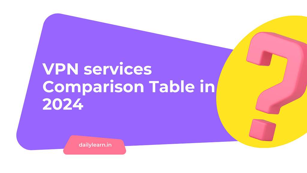 Best top 10 VPN services Comparison Table in 2024