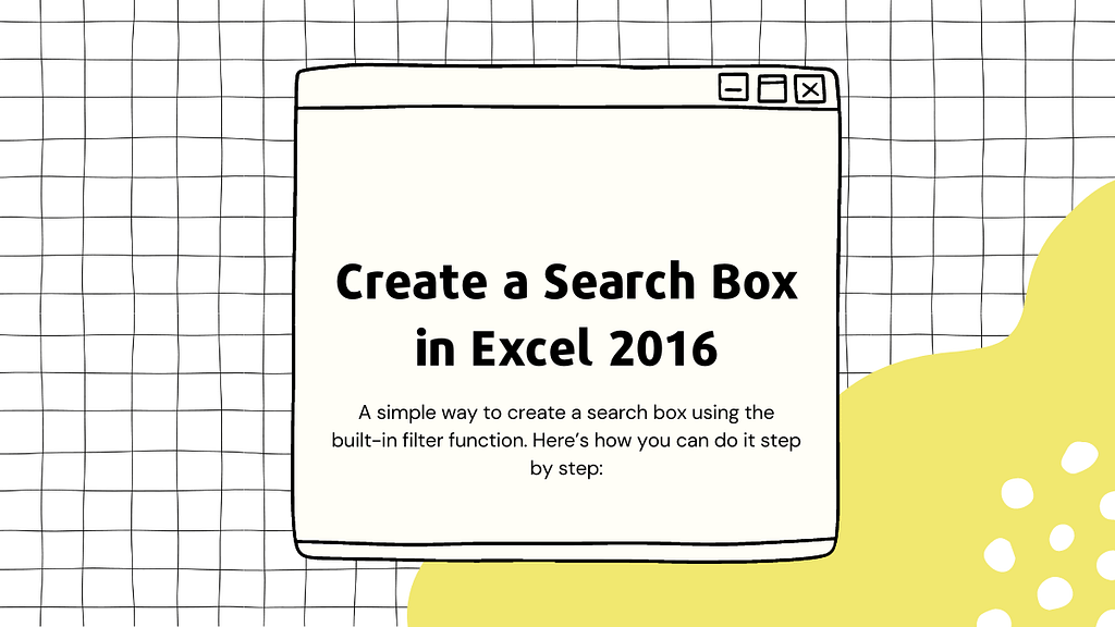 How to Create a Search Box in Excel 2016